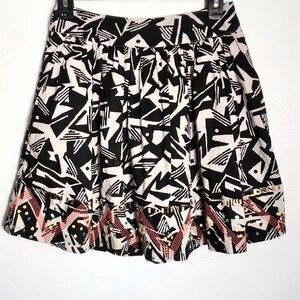 Anthropologie Odille Abstract Sequin Embroidered Hem Skirt Size 2